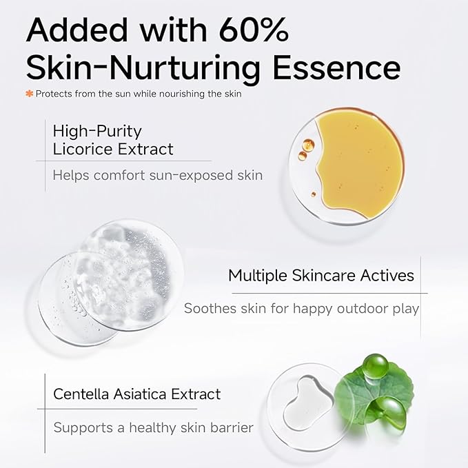 Hi!papa Kids Mineral Sunscreen SPF50, Face & Sensitive Skin, Non-Nano Zinc Oxide Baby Sunblock with Centella, No White Cast, Water Resistant, Fragrance Free, Reef Safe, 1.94oz