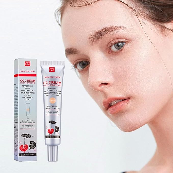 Cica CC Cream with Concealer-Hydrating,Anti-Aging,Natural Cover for SensitiveSkin-SPF 25,Lightweight, Long-LastingMakeup-1.5FIOz