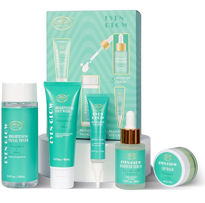 Valentines Day Gifts for Women Skin Care Gift Set, Vitamin C Trial + Value Kit, Travel Friendly | Face Wash/Cleanser, Serum, Facial Toner, Lip Balm, Eye Cream,Vegan