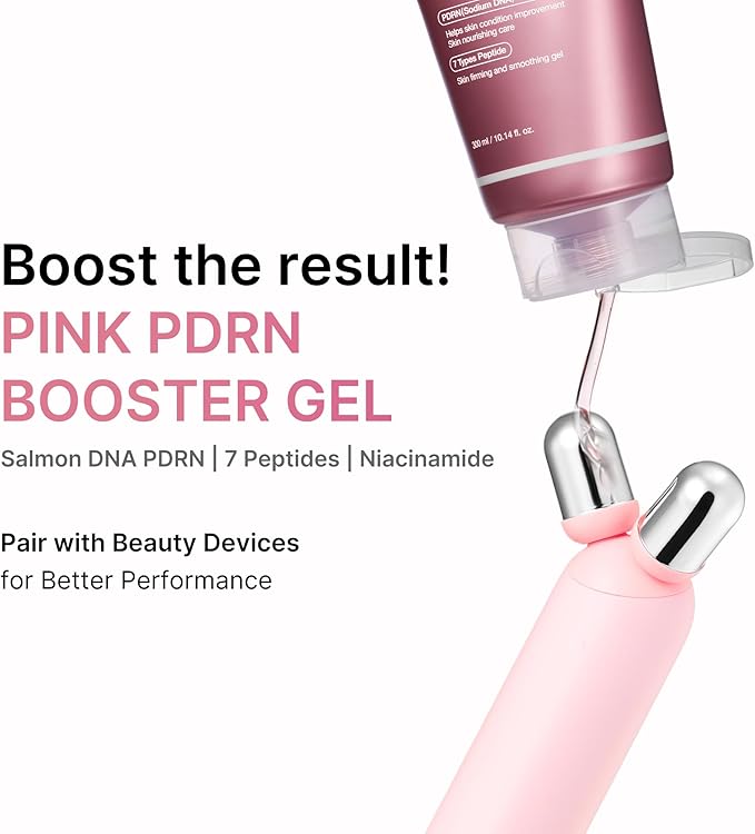 medicube At-Home Contour & Define Device Set | 2-in-1 Massage & Skincare Device with PDRN Booster Gel | Salmon DNA PDRN, Peptides & Niacinamide | Face & Body Massager for Depuffing & Contouring, Pink