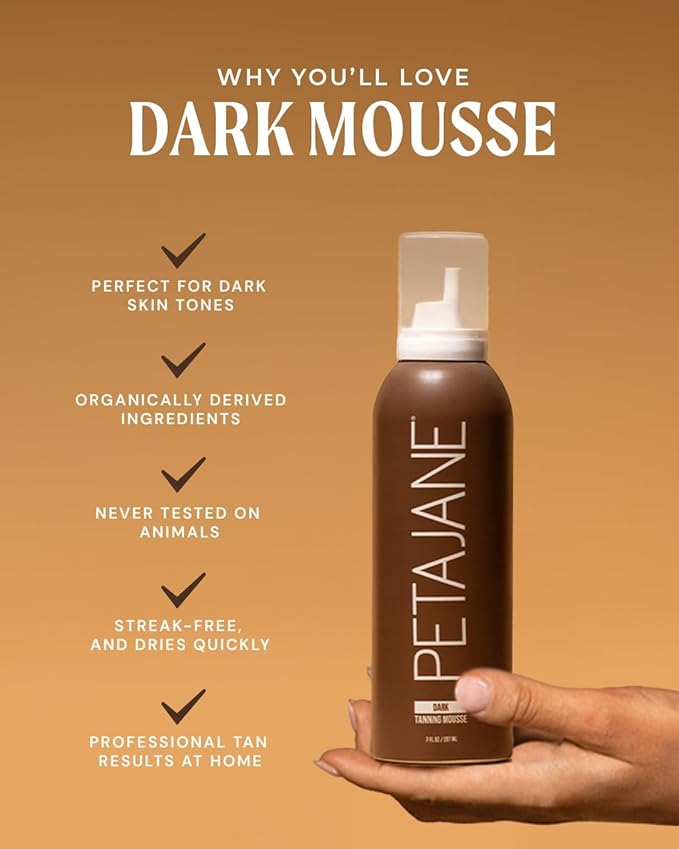 PETAJANE Dark Tanning Mousse, 7 Fl Oz, Pack of 2