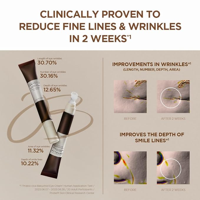 SKIN1004 Centella Probio-Cica Bakuchiol Eye Cream, Korean Eye Cream for Fine Lines with Centella, Hydrating Eye Treatment for Under Eye Area, Retinol Alternative, Korean Skin Care, 0.67 fl.oz / 20ml