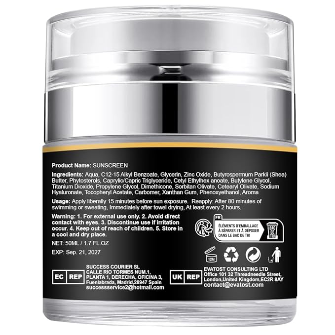 Sunscreen with Retinol, SPF 75, Broad Spectrum Advanced Formula for Maximum Sun Defense UVA/UVB Protection, Formulated Specifically for Sensitive Skin, 1.7 fl oz (1)