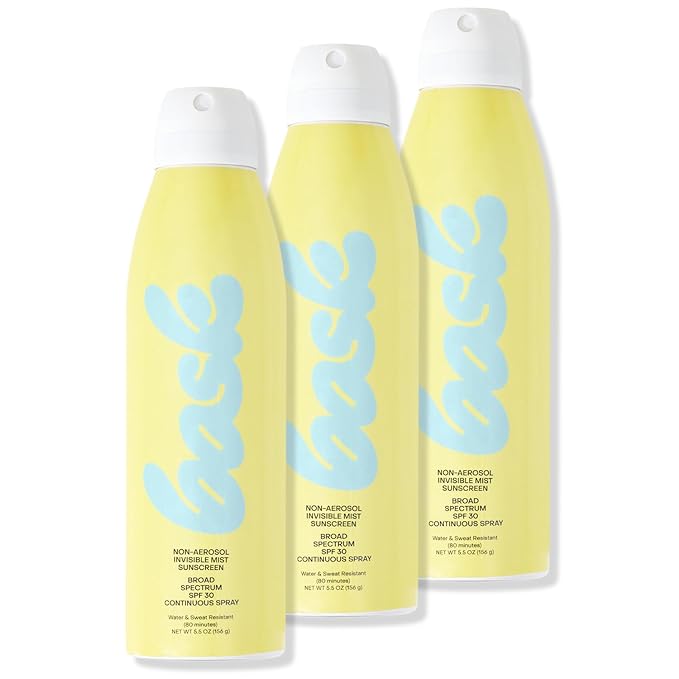 Bask Suncare SPF 30 Sunscreen Spray - Non-Aerosol, Broad Spectrum UVA/UVB Protection, Dermatologist Recommended, Moisturizing, Lightweight & Non-Greasy, 5.5 oz (Value Pack of 3)