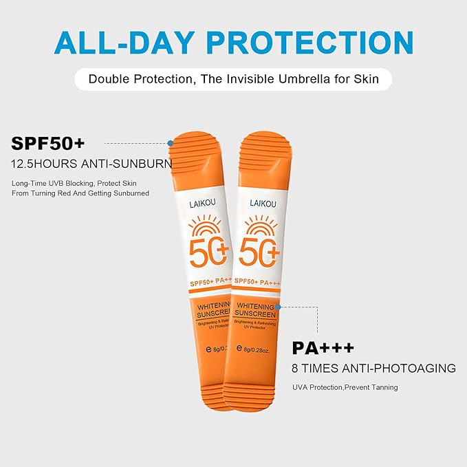 20 Pack Travel Size Sunscreen SPF50+ PA+++ - Mini Sunscreen Bulk for Face & Body, Lightweight & Non-Greasy, Water-Resistant Sunscreen Packets for Outdoor Sports & Party Favors, 0.28 OZ/Pack