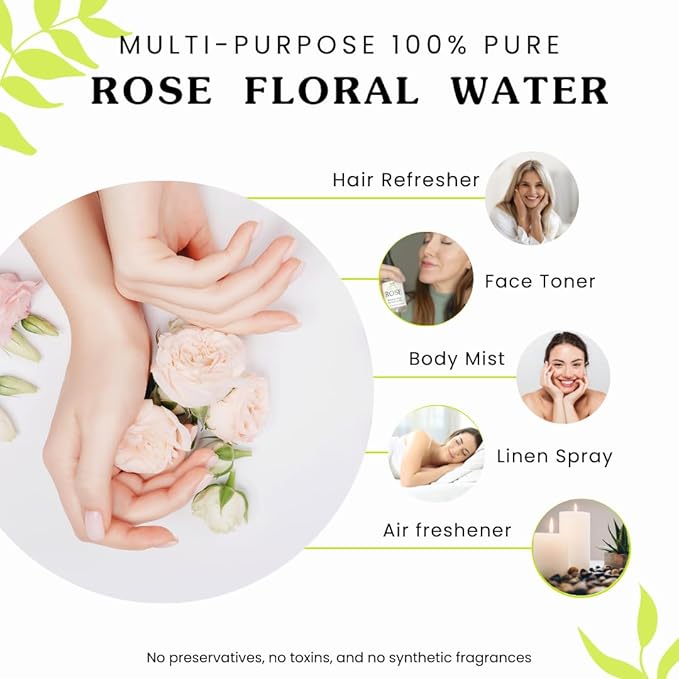 Isabella's Clearly Rose - 100% Pure Rose Petal Water Spray for Hydration, Body and Hair | Revitalizing Aromatherapy Mist | Alcohol-Free, No Additives, Glass Bottle, Made in USA (2 Oz)
