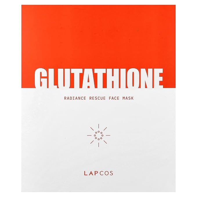 LAPCOS Glutathione Radiance Rescue Mask - Korean Skin Care Mask w/Glutathione, Niacinamide & Peptides - Hydrating Face Masks Spa Gifts for Women - Revitalizing & Firming Face Mask (5 Count, 0.91 oz)
