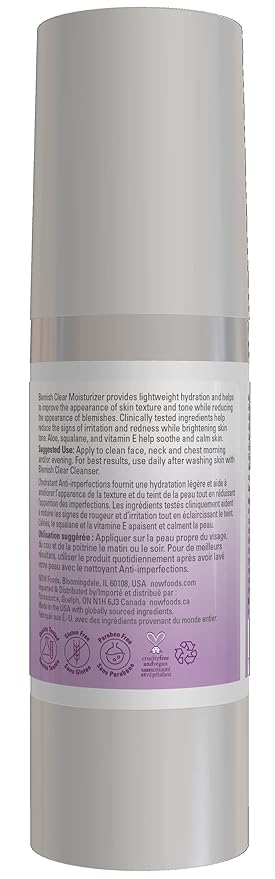 NOW Solutions, Blemish Clear Moisturizer, Improves Appearance With Skin Texture and Tone With Light-Weight Hydration, 2-Ounce (Pack of 2)