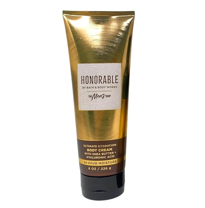Bath and Body Works Hyaluronic Acid Body Cream For Men 8 Ounce (Honorable)