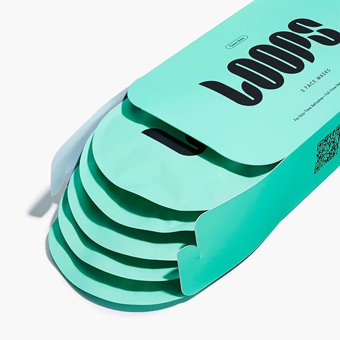 LOOPS CLEAN SLATE - Detoxifying Hydrogel Face Masks - Detoxify, Cleanse, and Soothe - Deeply Purifying and Super Hydrating - Radiant Skin Mask Face Mask Minimizes the Look of Pores, 5pc