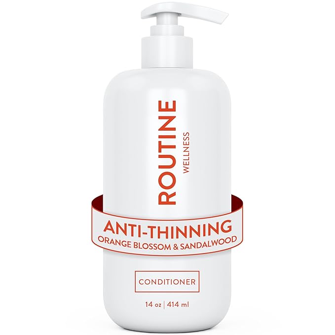 Routine Wellness Anti-Thinning Deep Conditioner for Thinning Hair – Strengthening DHT Blocker Formula for Men & Women – Promotes Fuller-Looking, Healthier Hair – 14 oz Orange Blossom & Sandalwood