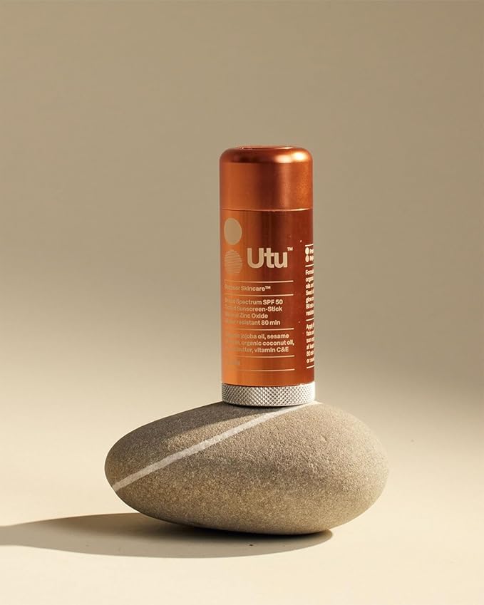 UTU - SPF50 Lightly Tinted Mineral Sunscreen Stick | Vitamin C+E, Jojoba + Sesame Oil | Reef Safe, Cruelty Free, Broad Spectrum (28 g | 1 oz)