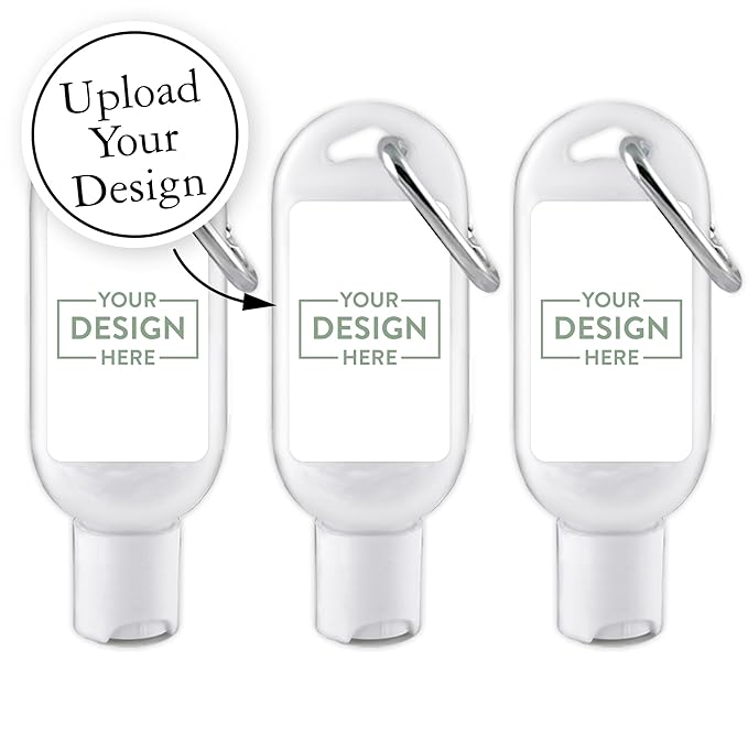 Personalized Sunscreen SPF 30 with Carabiner, Custom Sunscreen for Wedding Favors, Baby Showers, Party Favors (Set of 12)