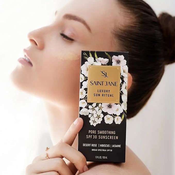 Saint Jane - Sun Ritual Pore Smoothing SPF 30 Mineral Sunscreen + Pore Clarity Cleanser BUNDLE | Luxury, Clean Skincare