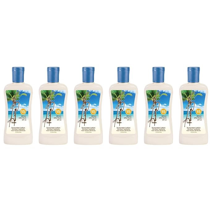 Panama Jack Sunscreen Suntan Lotion - SPF 15, Broad Spectrum UVA/UVB Protection, PABA, Paraben, Gluten & Cruelty Free, 6 FL OZ (Pack of 6)