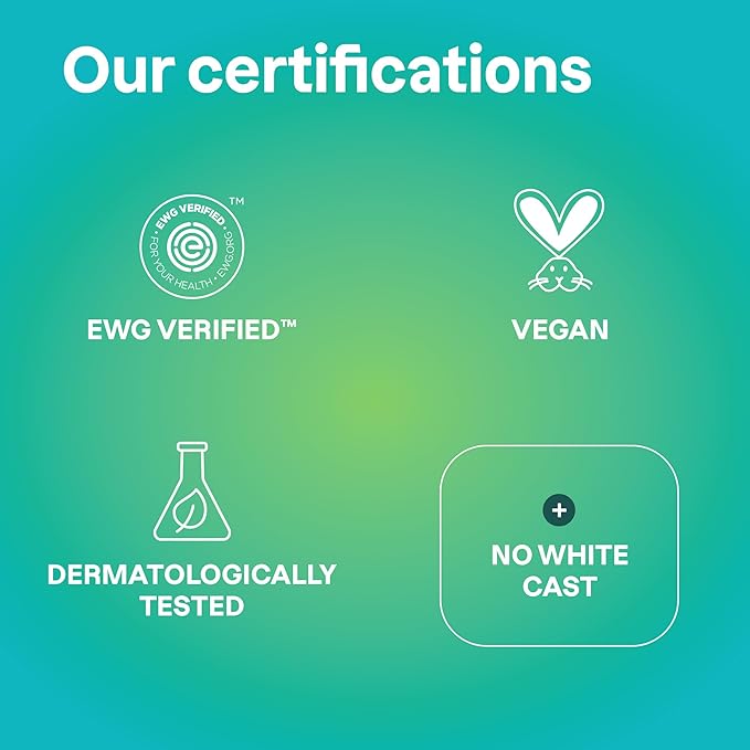 ATTITUDE Mineral Face Sunscreen with Zinc Oxide, SPF 30, EWG Verified, Broad Spectrum UVA/UVB Protection, Dermatologically Tested, Vegan, Unscented, 2.6 Ounces