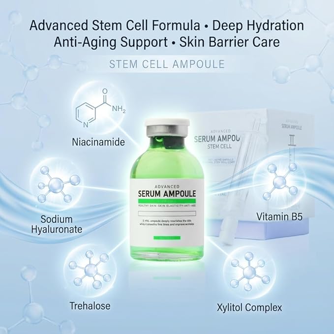 Korean Skincare Microneedling Serum Ampoule 1.18 fl oz – Smooth Glide Face Serum for Micro Needling Pen, Lightweight Hydrating K-Beauty Skin Prep Formula