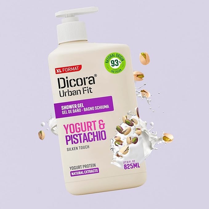 Dicora Urban Fit Shower Cream - Wet Skin Moisturizer for Deep Hydration - Cruelty-Free In Shower Body Lotion - Protein Yogurt and Pistachio - 27.8 oz