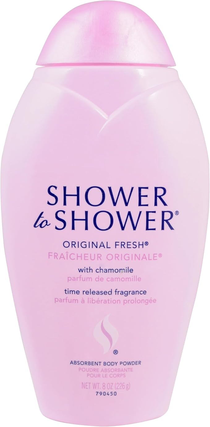 Shower to Shower Original Fresh Body Powder with Chamomile for Men & Women, Talc Free, Sweat Absorbing, Prevents Chafing & Odor, 8 OZ (3 Pack)