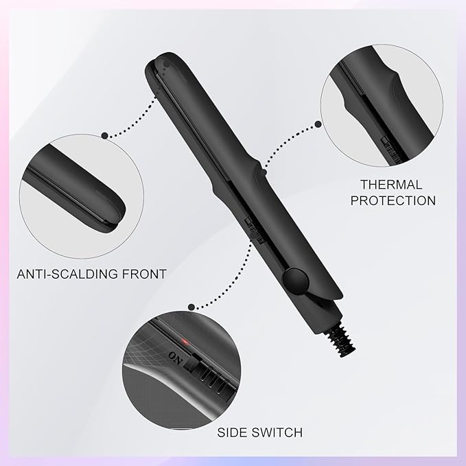 Dual Purpose Curling Wand and Straightener for Women and Girls, Long-Lasting Portable Hair Styler for All Hair Types (Green)