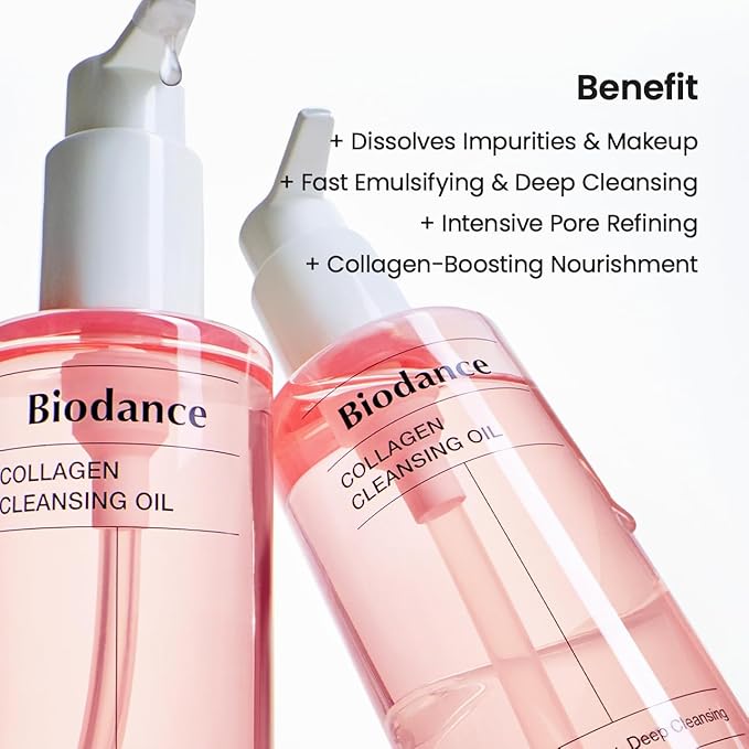 BIODANCE Collagen Cleansing Duo: 2-in-1 Pore Mask to Foam Cleanser & Gentle Cleansing Oil Set, Facial Wash and Makeup Remover for Sensitive Skin, Korean Skin Care, Skin Care Set