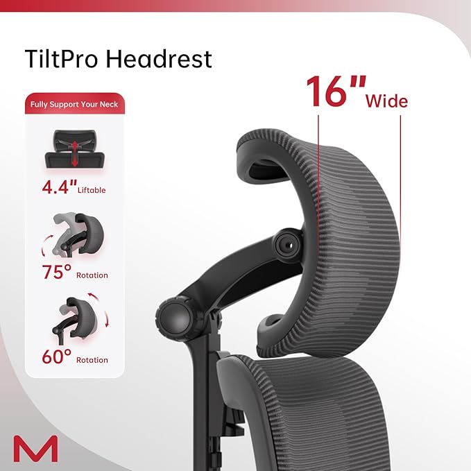 S3P-ST Ergonomic Office Chair High Back Home Office Desk Chair with footrest with VTS System & Adaptive Lumbar Support, TiltPro Headrest, 4D Armrest, 150°Tilt for Home Office Executive