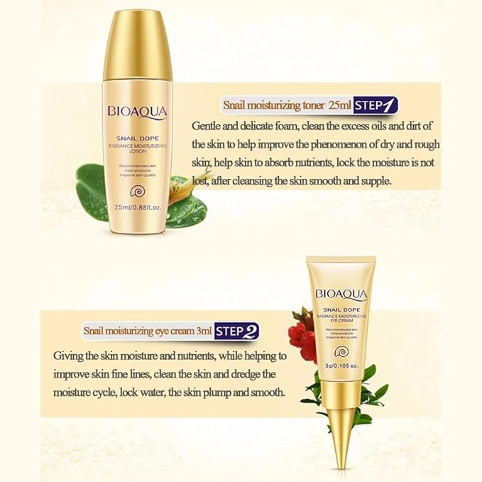 BIOAQUA Snail Mucus Skin Moisturizing Eye Toner Essence BB Cream 5pcs Set Gift Box
