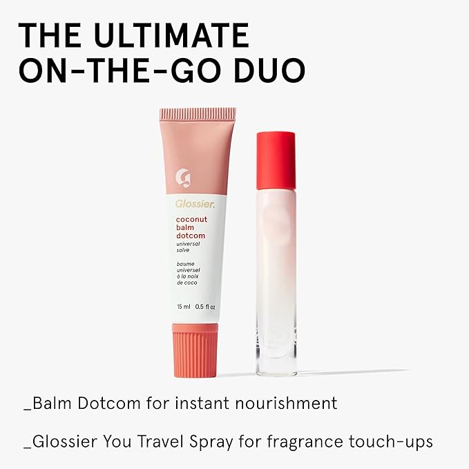 Glossier Balm Dotcom Hydrating Lip Balm - Universal Salve, Up to 12Hr Moisture - Lanolin, Beeswax & Castor Oil for Dry Lips, Cuticles & Skin - Coconut, Clear Untinted, 15ml