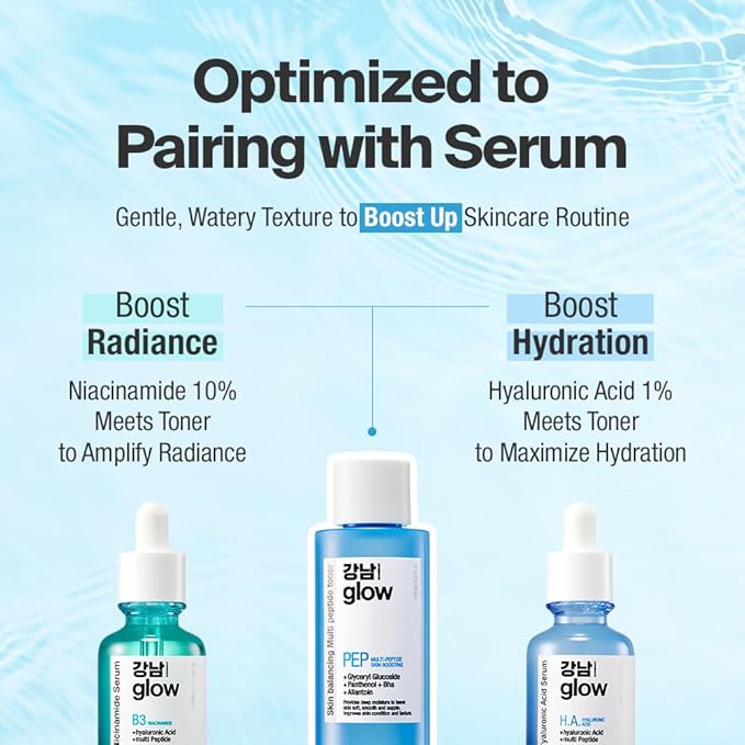Multi-Peptide Skin Boosting Toner & Rejunol Mucin Serum 3.3floz - Korean Skin Care I Face Moisturizer for Women I Snail Mucin Serum I Panthenol I Niacinamide