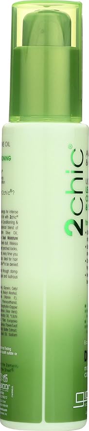 GIOVANNI 2chic Ultra-Moist Leave-In Conditioning Styling Elixir - Smoothes Frizz Prevents Breakage, For Dry & Damaged Hair, Avocado & Olive Oil, Enriched with Aloe Vera, Shea Butter - 4 fl oz