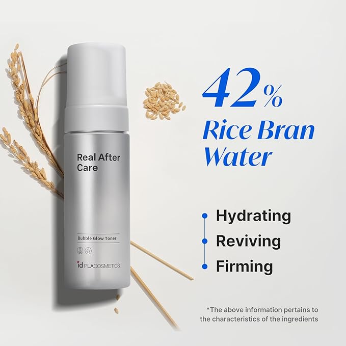 idplacosmetics Real After Care Bubble Glow Toner 5.07 fl.oz (150 ml) — Micro-Bubble with 42% Rice Bran Water & Gentle AHA/PHA/LHA Exfoliation Hydrating Korean Toner for Smoother Look