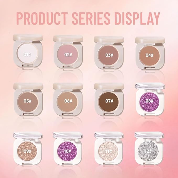Pearlescent mini Eyeshadow Highly Pigmented Blend Matte & Shimmer EyeShadow,Cream Moisturizing Waterproof&Long Lasting Eye Makeup Natural Luminous Makeup Look (B01, 1 Count (Pack of 1))