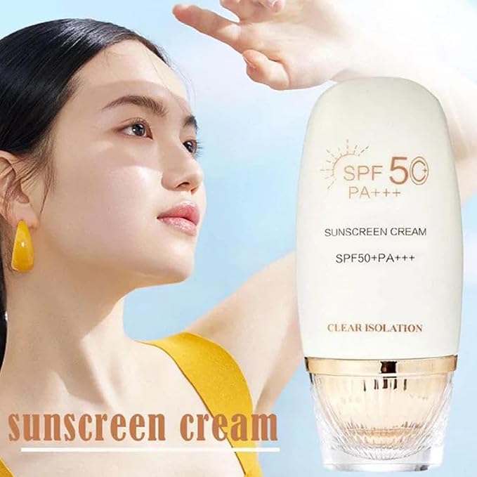 Flower Extract Skin Brightening Sunscreen Cream SPF50+, Glow Sunscreen, UV Protection, Strengthens Skin Barrier, Nourish & Restore Skin Balance, for Daily Skincare (1)
