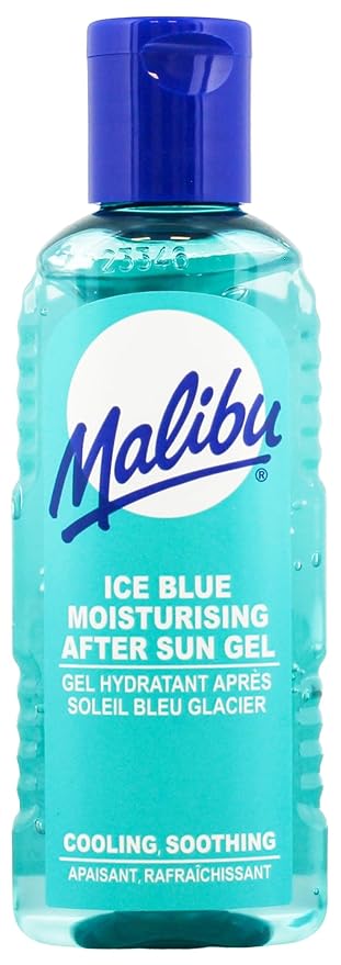 Malibu After Sun Gel 3.4 fl oz – Cooling, Soothing Aloe Vera Gel for Sunburn Relief – Ice Blue Moisturizer – Hydrating, Non-Greasy, Fast Absorbing After Sun Skincare for Face & Body