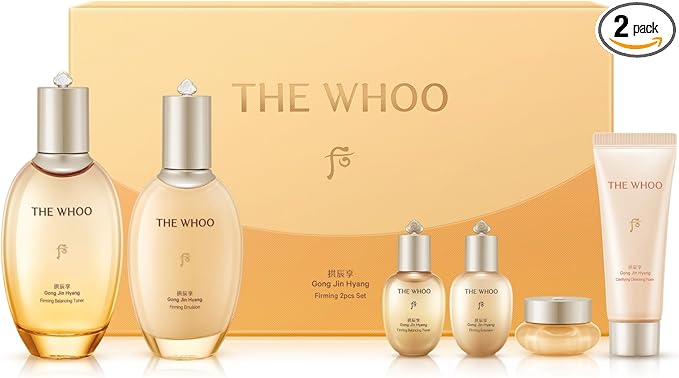 THE WHOO Firming Skincare 2pcs Set | Toner & Emulsion Duo with Glycoprotein Complex for Balanced, Firm Skin