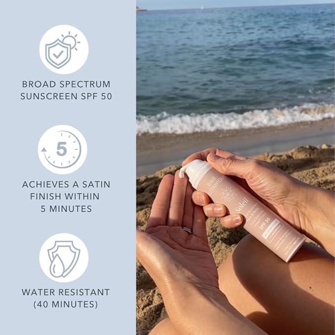 Baie Botanique Soleil - Organic Mineral Non Toxic Sunscreen for Face and Body SPF 50 - Sea Buckthorn & Calendula - Natural - Vegan - No White Cast - Chemical Filter Free - Reef Safe -UVA/UVB - 3.9 oz