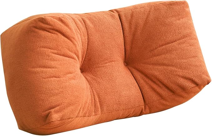 Back Pillow for Chair, Lumbar Support Pillow for Office Chair Lower Back Pain Relief Soft Cushion Car Bed Couch Sitting High Elasticity (Orange, 35cm*16cm*20cm)