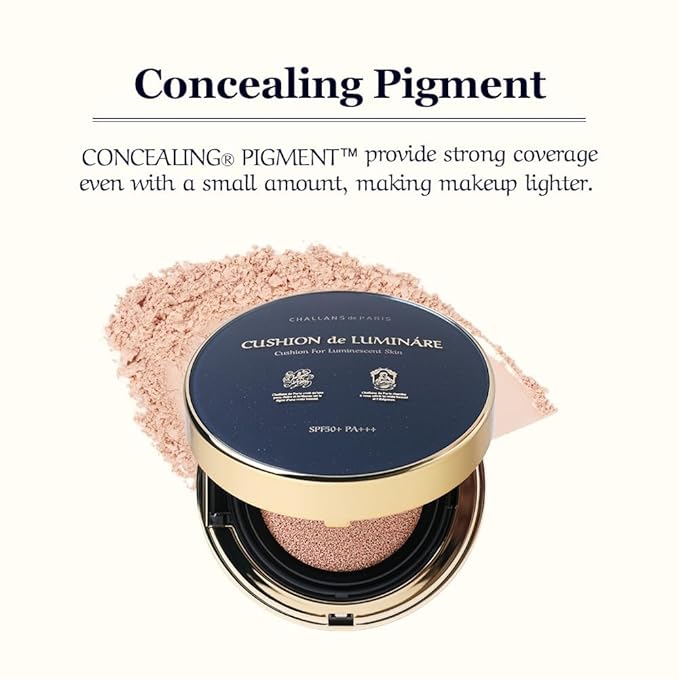 [CHALLANS de PARIS] Cushion de LUMINÁRE Cushion Foundation – 21 Bright Ivory | Radiant Glow, Full-Coverage, Lightweight Adhesion, Luminous Finish, Korean Makeup, 0.53 oz (21 Bright Ivory, 0.53 oz)