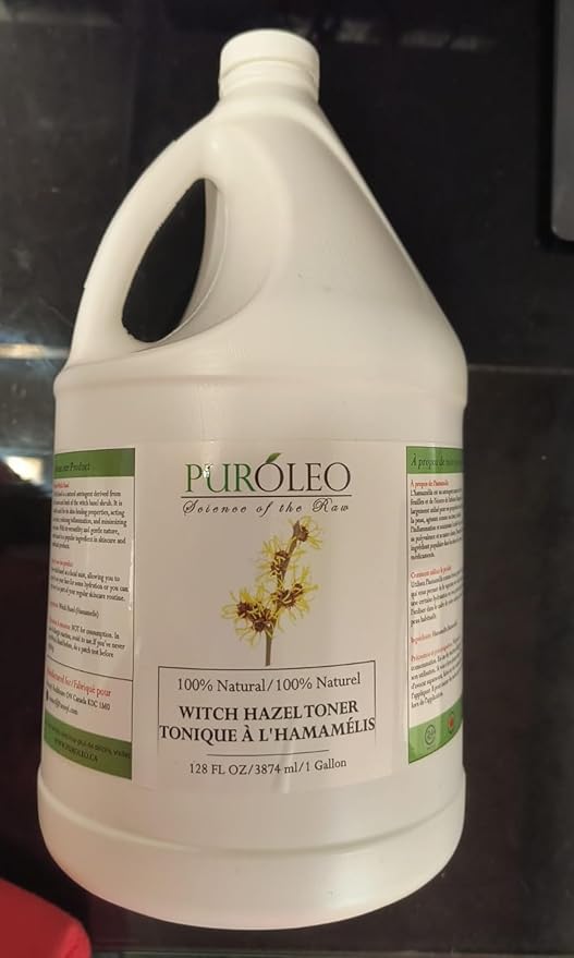 PUROLEO Witch Hazel Toner 128 Fl Oz/3784 ML (Packed in Canada) Refresh and Revitalize Your Skin with | Premium Bottle | Luxury Skin Care Toner | Facial Toner for Postpartum & Skincare