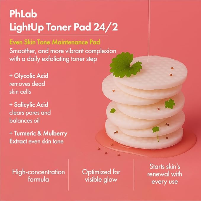 pH Lab Glow & Even Skin Tone Routine Set, Wake Up Energy Serum, Retinage Daily Quick Mask, Light Up Anti-Spot Toner Pad, Light Up Cleansing Bar