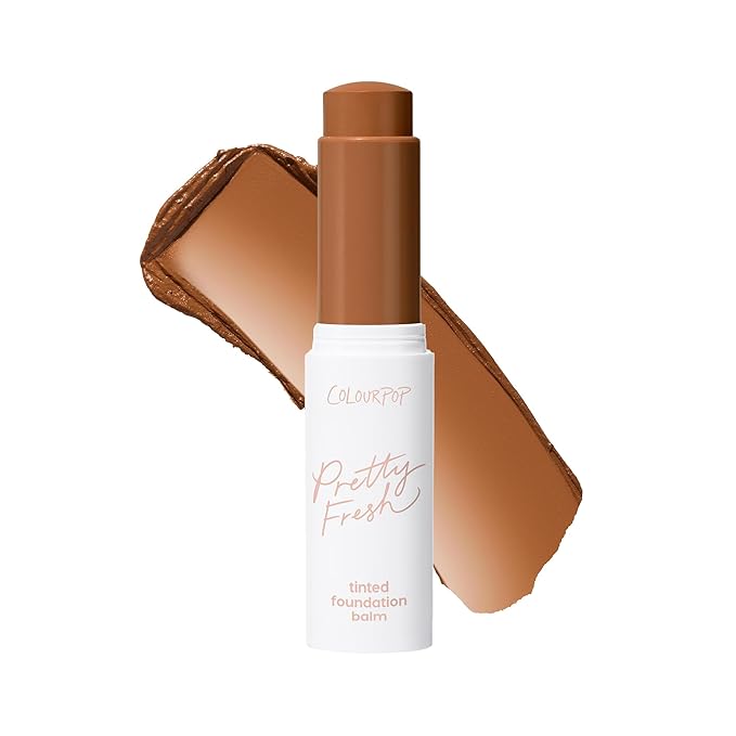 ColourPop Pretty Fresh Tinted Foundation Stick - Balm to Cream Foundation with Light to Medium Coverage - Infused with Hydrating Hyaluronic Acid, Peptides & Niacinamide - Dark 20 (0.29 oz)