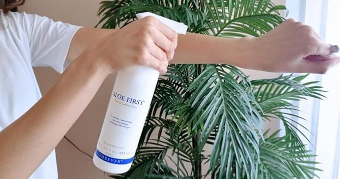 Sunburn Relief Bundle: Aloe First 16.9 fl oz 78,43% Aloe Vera & Bee Propolis + Cooling After Sun Gel w/Real Edible Greek Yogurt 20mL