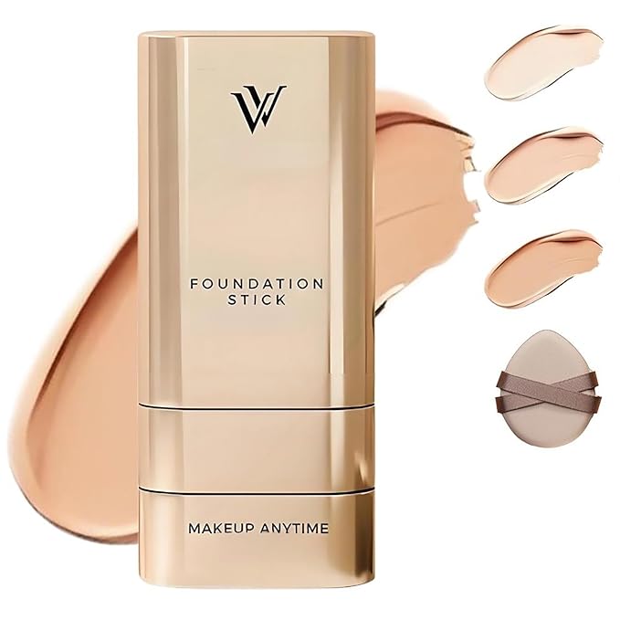 Korean Foundation Stick, Multi-use Double Head Foundations Make up Sticks, Longwear Natural Finish, Waterproof, Sweat-Proof for All Skin Types (#2 Natural Color)