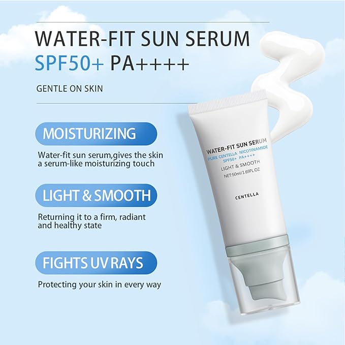 Tinted 𝐶𝑒𝑛𝑡𝑒𝑙𝑙á Sunscreen SPF50 PA++++, 50ML Cen-tella Madagascar Face Sun Screen Long-Lasting Protection, Hyalu Cica Water-Fit Sun Serum Matte No White Cast for All Skin Type and UV Defense