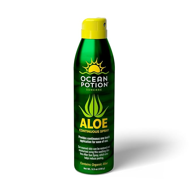 Ocean Potion Aloe Vera After Sun Continuous Body Spray, Cooling & Hydrating Aftersun Care with Pure Aloe Vera, Odorless Non-Greasy Spray Moisturizer for Body, 6 oz