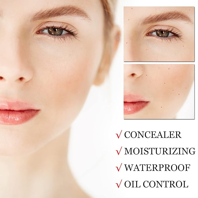 CAHIUYOA Mushroom Head Air Cushion CC Cream BB Cream Mushroom Head Foundation Full Coverage Foundation Makeup Long Lasting Moisturize Matte Concealer - 05 Buff Beige