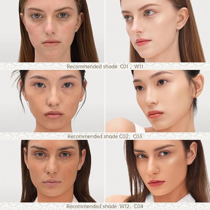 CATKIN Panda Land Full Coverage Cushion Fondation, Breathable Hydrating Nourishing Poreless Face Makeup Save for Sensitive Skin,Sheer Finish (W11 Light)