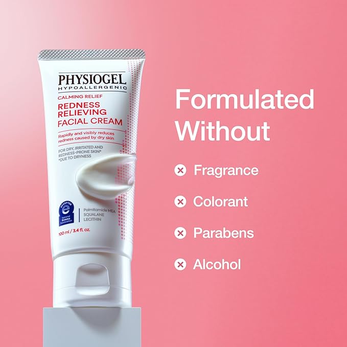 Physiogel Redness Reducing Cream – Ceramide Moisturizer for Dry, Sensitive & Redness-Prone Skin, Repairs Skin Barrier, Dermatologist-Tested, Fragrance-Free, Korean Skincare, 3.4 fl oz