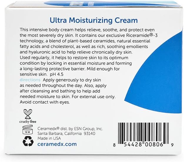 Ceramedx - Ultra Moisturizing Natural Ceramide Cream Unscented for Dry, Sensitive Skin (6 oz.) (2)