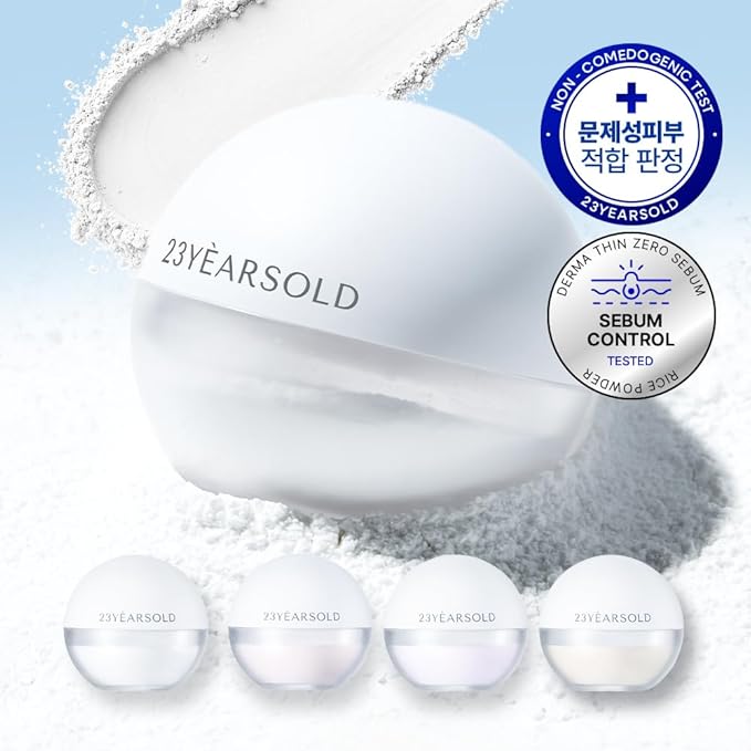 [23YEARSOLD] Derma Thin Zero Sebum Powder (Beige) – Sensitive-Skin Friendly Oil-Control Setting Powder, Lightweight Pore-Blurring Formula for a Smooth, Long-Lasting Matte Finish, 1.4 oz